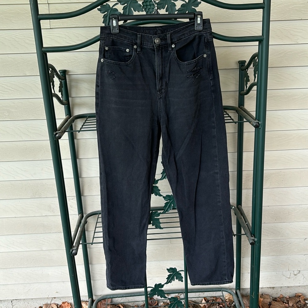 Black highest rise 90’s boyfriend jeans
